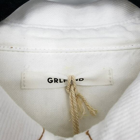 GRLFRND Cotton Denim Button Christy Raw Hem Long Sleeve Shirt Indy Size Small - Picture 3 of 5